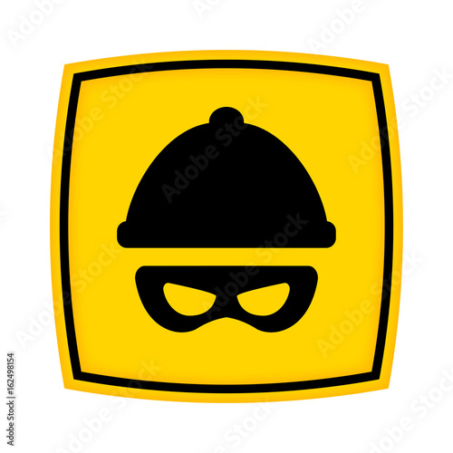 gelbes Schild - Icon - Gangster
