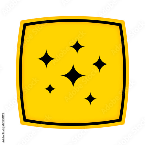 gelbes Schild - Icon - Glitzer