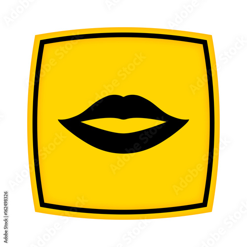gelbes Schild - Icon - Lippen