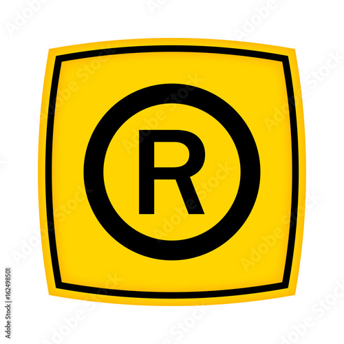 gelbes Schild - Icon - Copyright