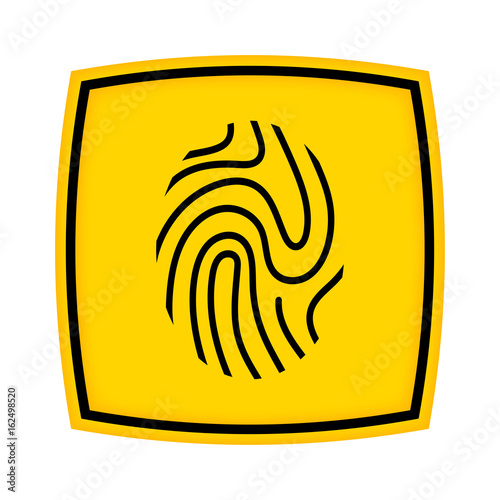 gelbes Schild - Icon - Fingerabdruck