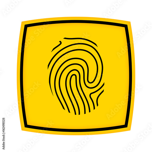 gelbes Schild - Icon - Fingerabdruck Datenschutz