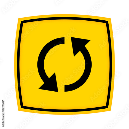 gelbes Schild - Icon - Synchronisation