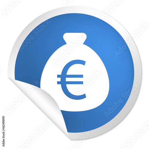 runder Sticker blau - Geldsack Euro