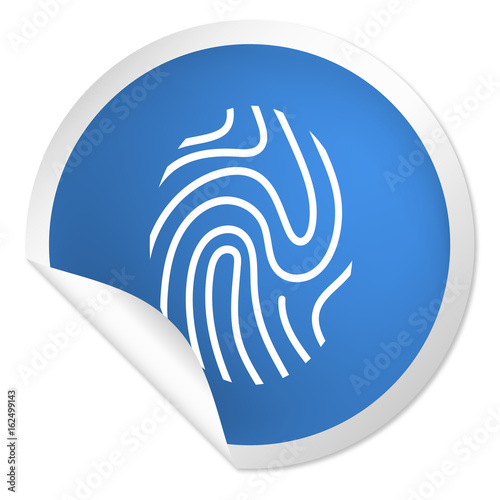 runder Sticker blau - Fingerabdruck - Identifikation
