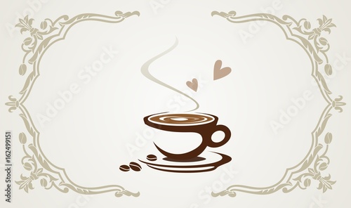 hot coffee , cafeteria , icon, business logo design