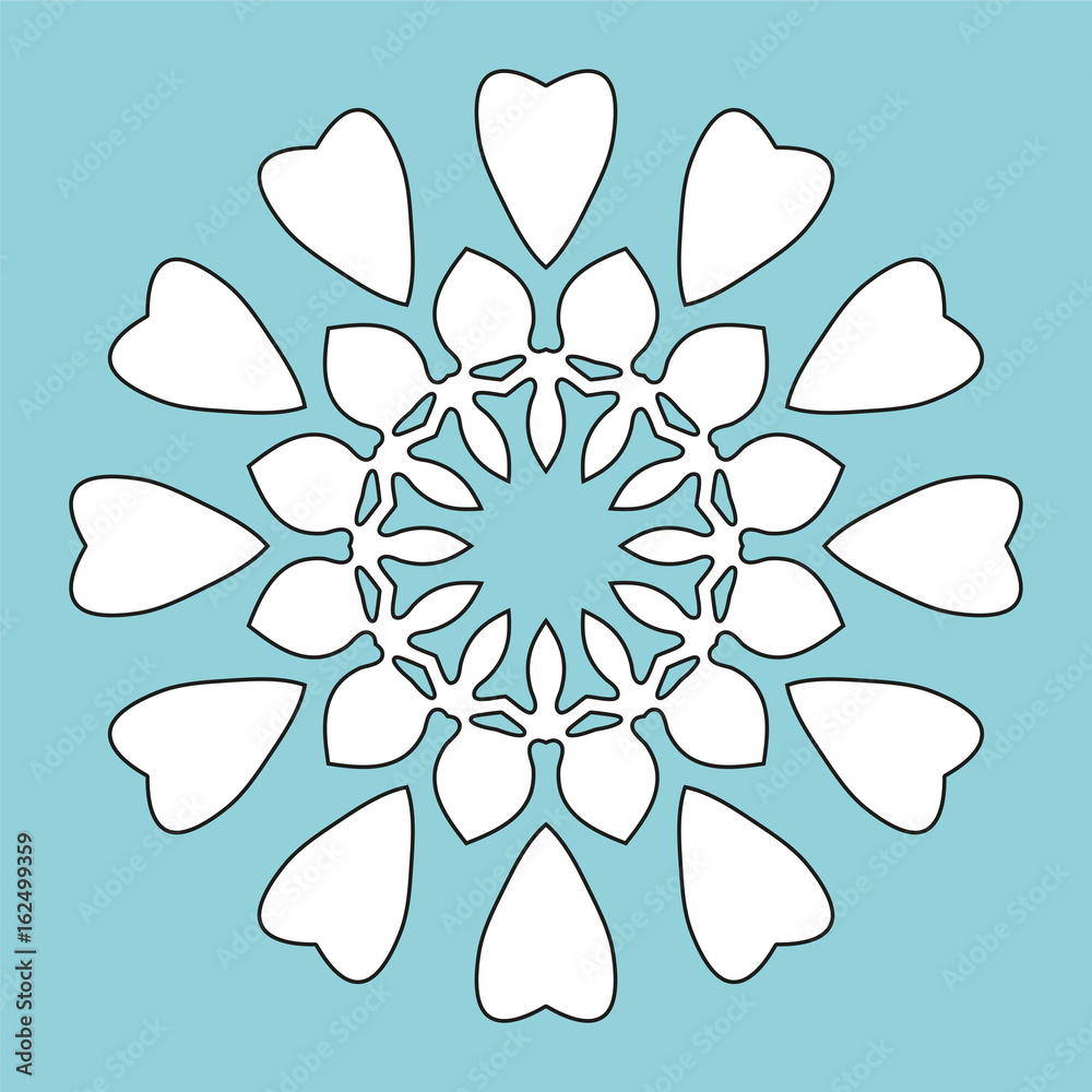 Decoration Snowflake. Mandala Ornament. Decoration Element for your graphic design.