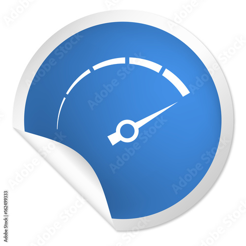 runder Sticker blau - tachometer