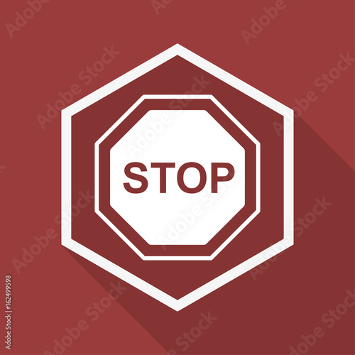 Poly Button mit Schatten - Stoppschild