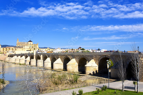 Roman Bridge and Guadalquivir river, Great Mosque, Cordoba, Andalusia,