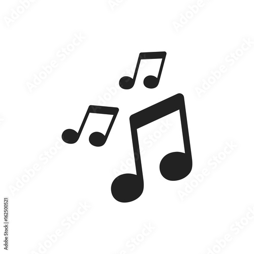 Vector music icon. Sound note illustration.