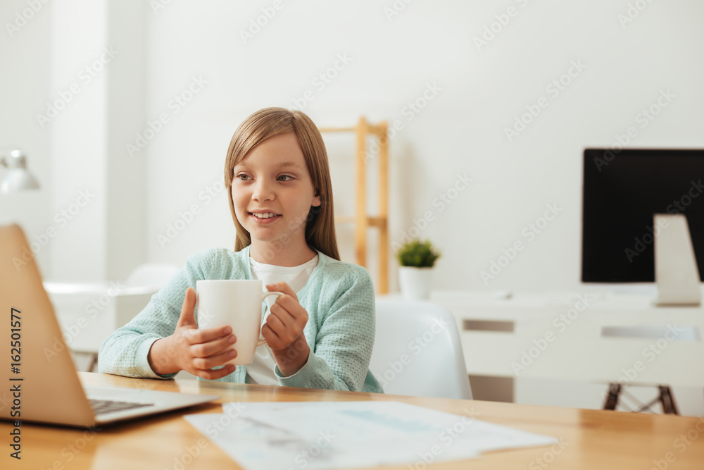 Sweet responsible child enjoying a productive day Sweet responsible child enjoying a productive day