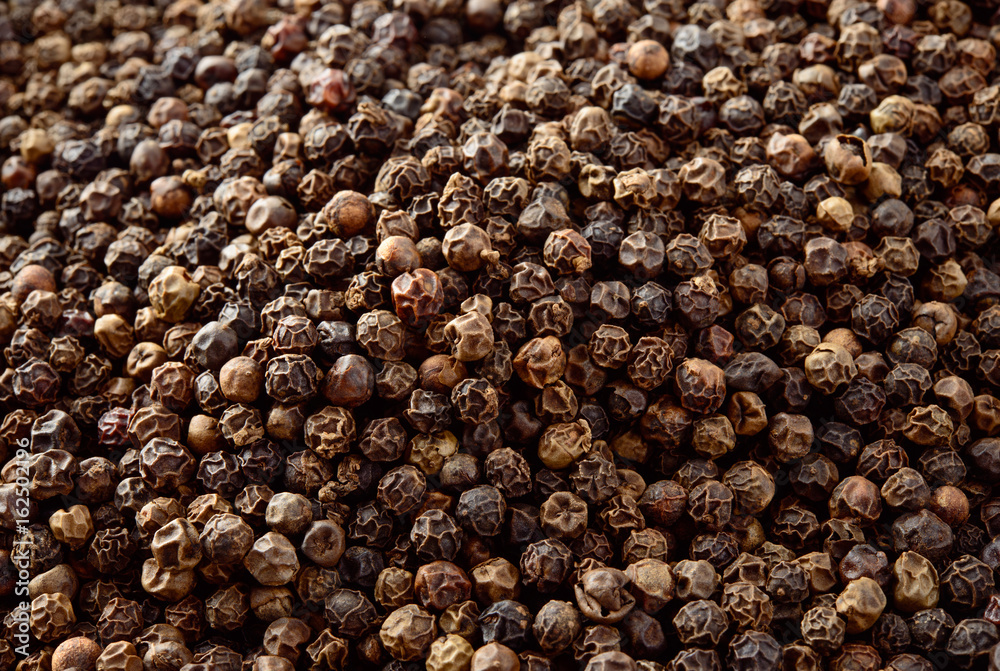 Closeup background of pepper seeds. Peppercorns. Closeup background of pepper seeds. Peppercorns.