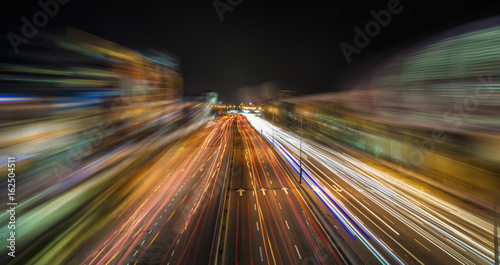 Canvas Print light trails on the street in kuala lumpur, Malaysia - motion blur