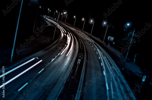 Photography Light trails on the street in kuala lumpur, Malaysia
