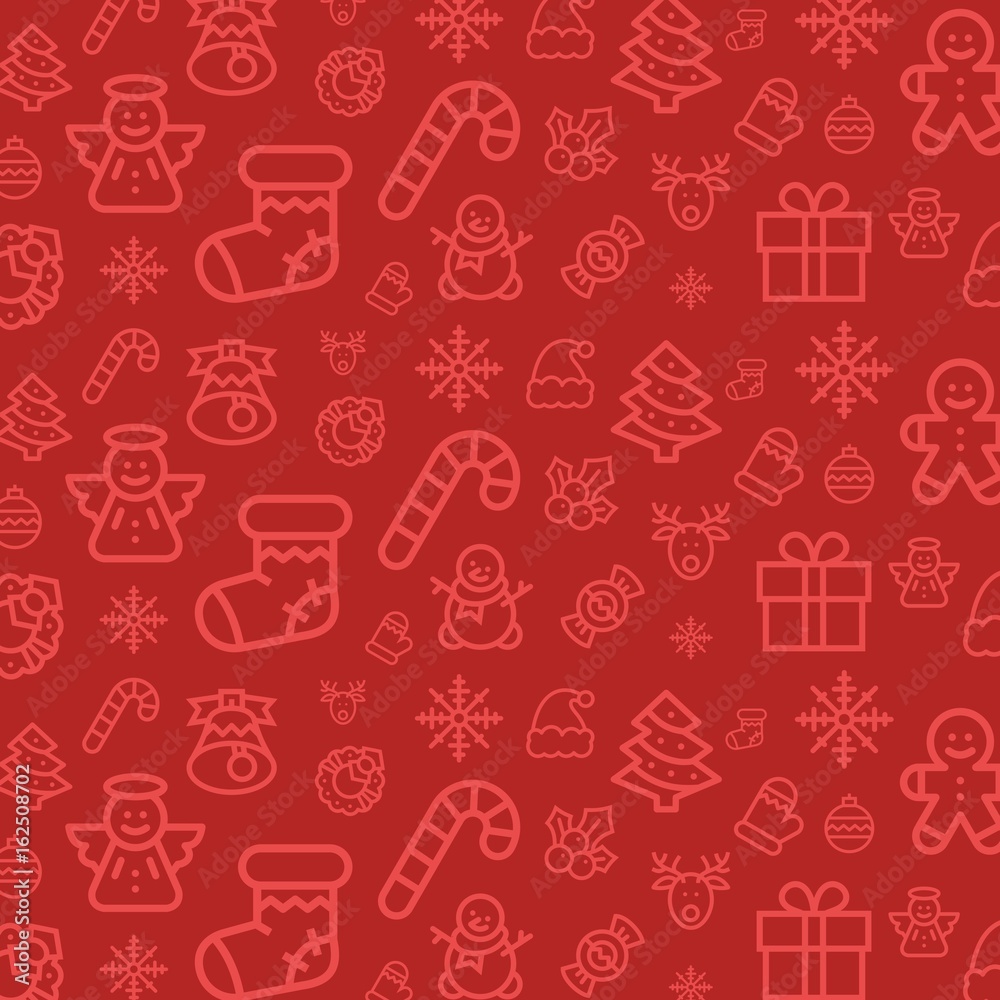 Christmas icon set pattern. Christmas seamless vector flat background Christmas icon set pattern. Christmas seamless vector flat background