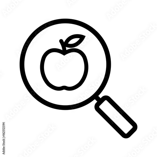 Healthy food search linear icon