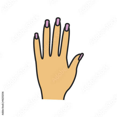 Woman s hand color icon