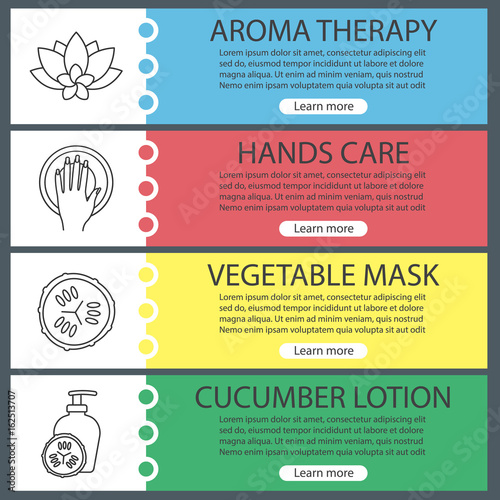 Spa salon web banner templates set