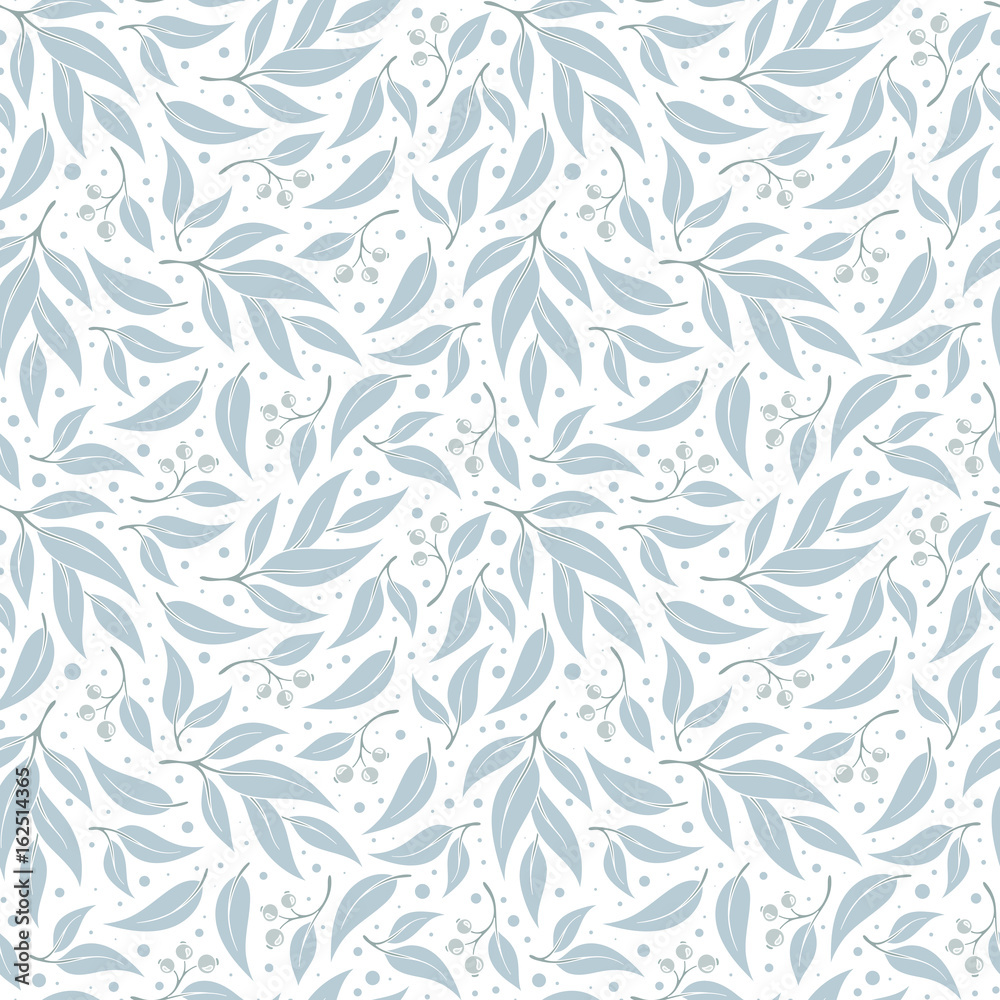 Seamless eucalyptus leaf pattern. Seamless eucalyptus leaf pattern.