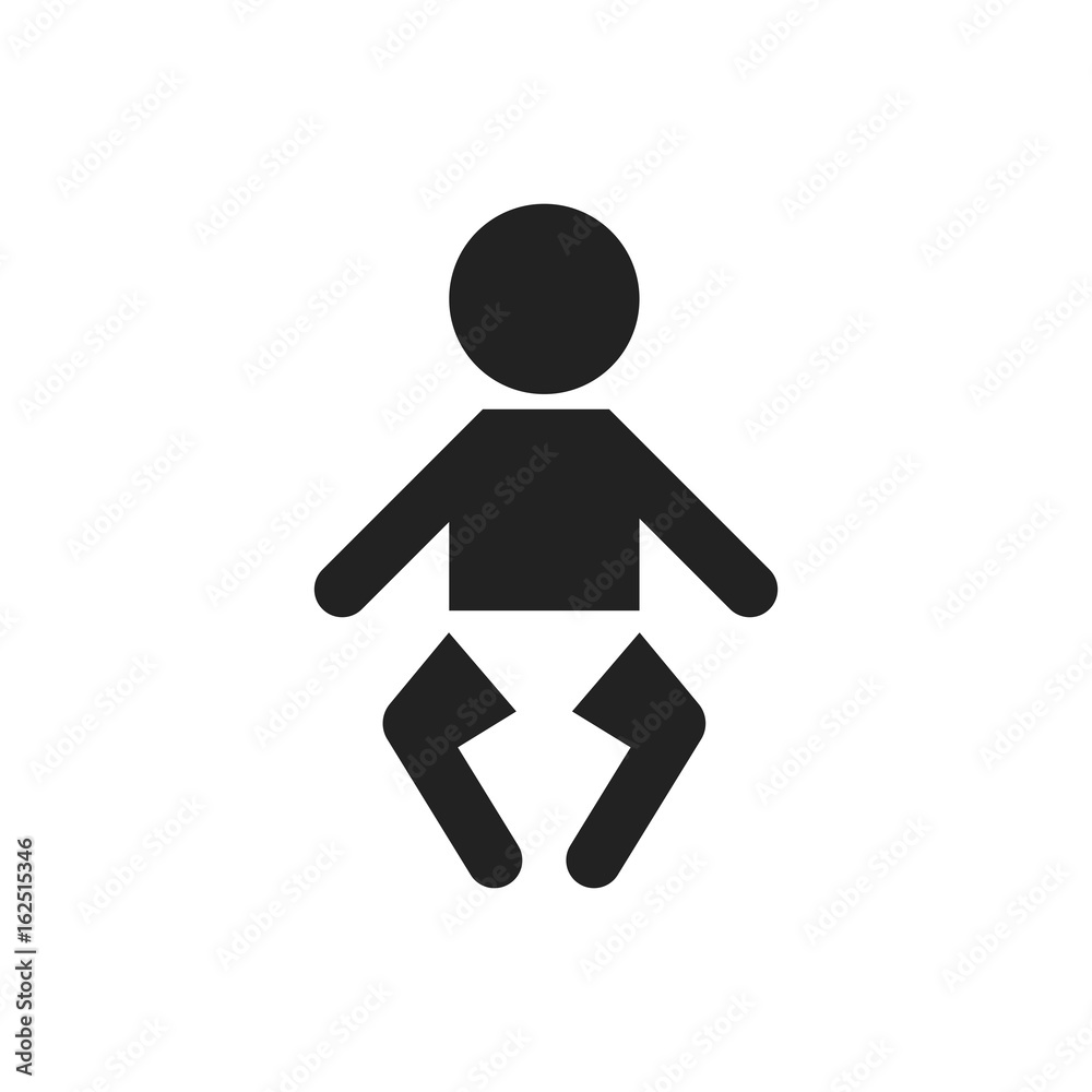 Baby vector icon. Child flat illustration. Baby vector icon. Child flat illustration.