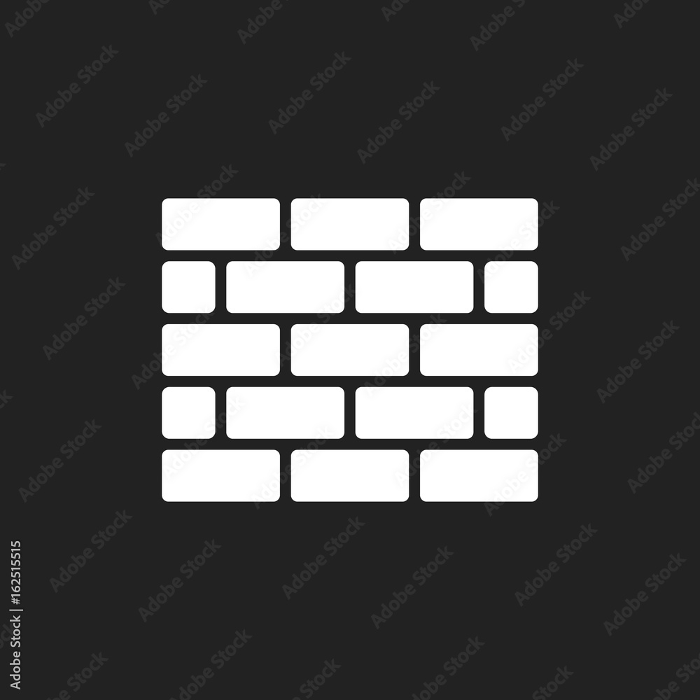 Wall brick icon in flat style isolated on black background. Wall symbol illustration. Wall brick icon in flat style isolated on black background. Wall symbol illustration.