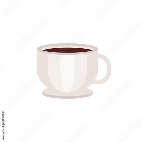 White cup of coffee vector Illustration