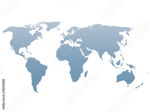 Fototapeta Naklejka Na Ścianę i Meble -  World map silhouette. Vector blue gradient isolated on white background.