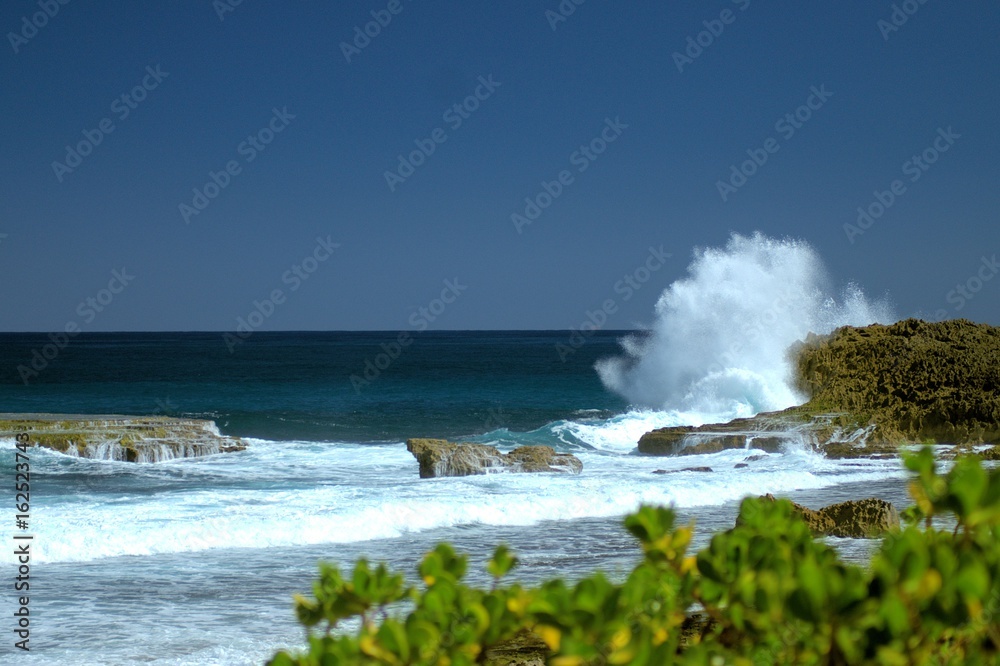 Middles Puerto Rico Waves Crashing on Rocks