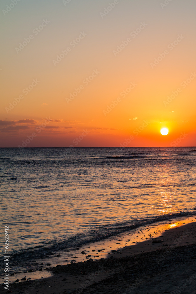 Sunset at Playa Giron beach, Cuba