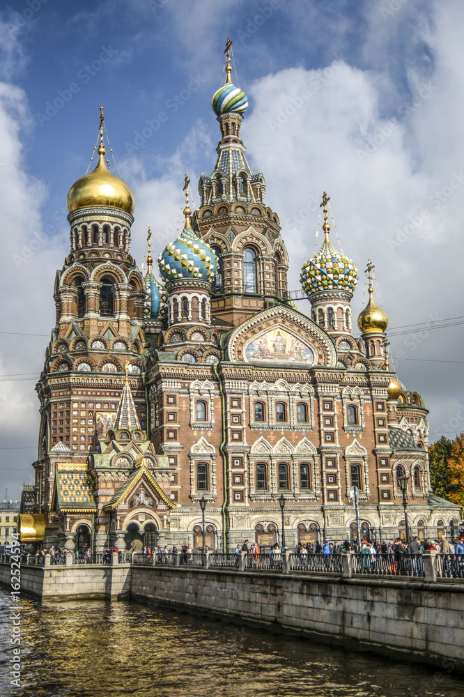 Cathedral of the Resurrection, Orthodox Church of the Blood in Petersurg, Russia.