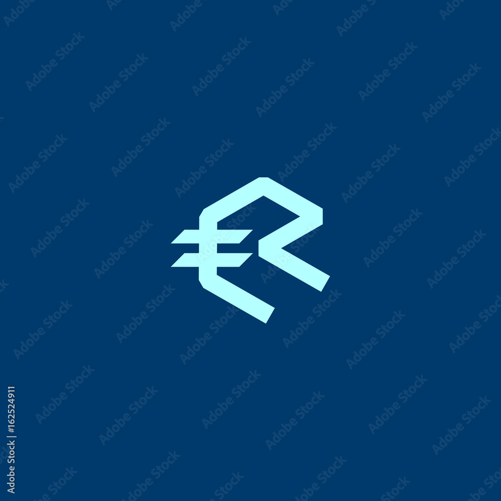 R euro abstract logo design R euro abstract logo design