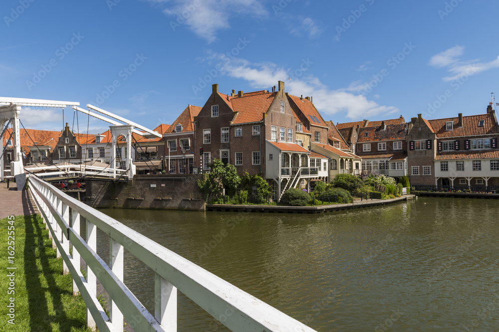 Old Houses Enkhuizen with draw bridge