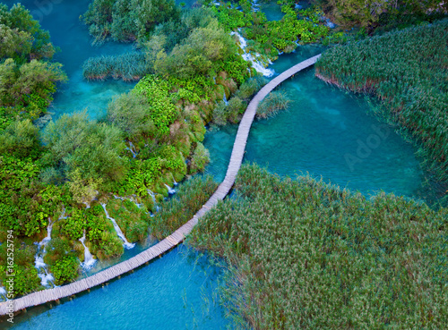 aerial view in the Plitvice Lakes National Park