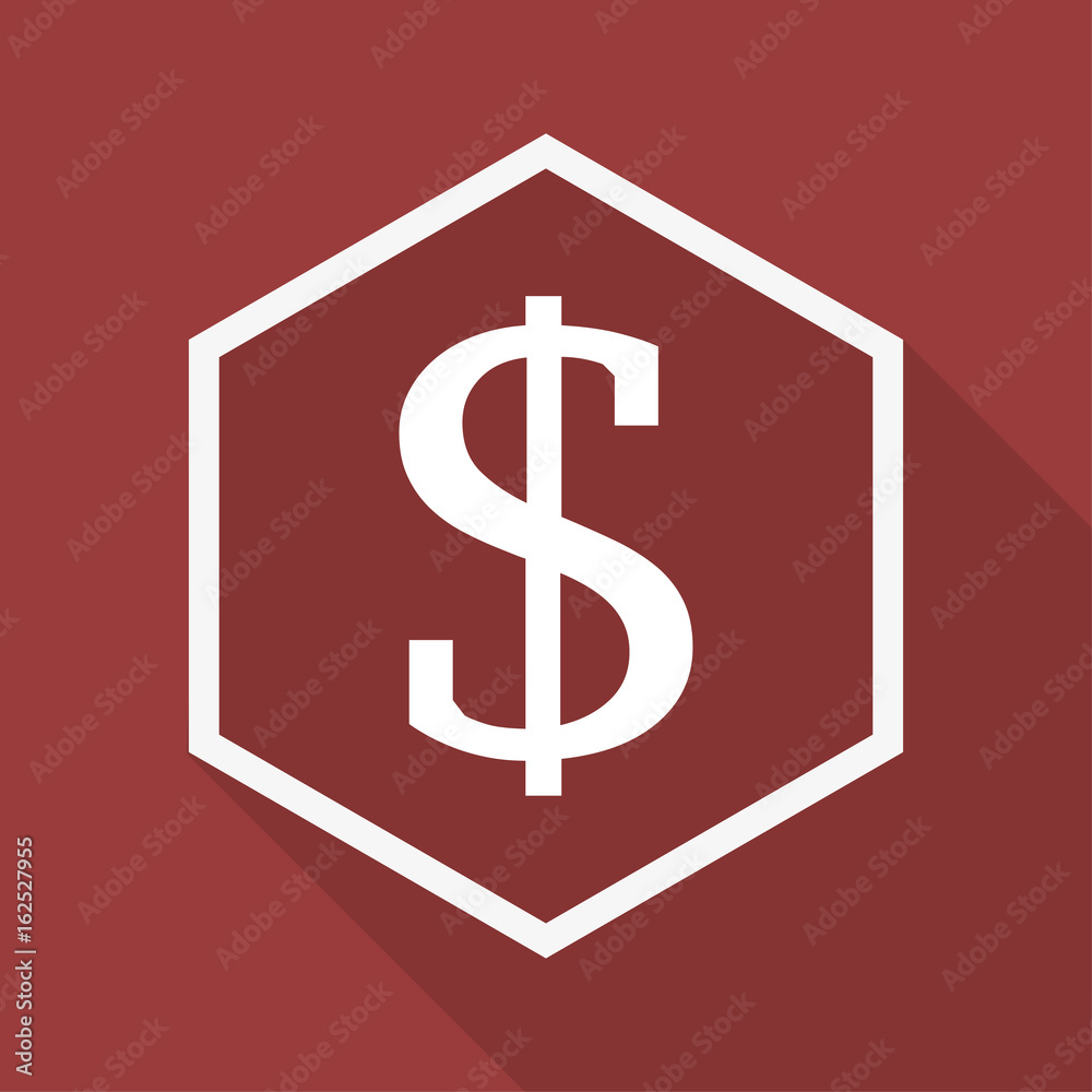 Fototapeta premium Poly Button mit Schatten - US-Dollar