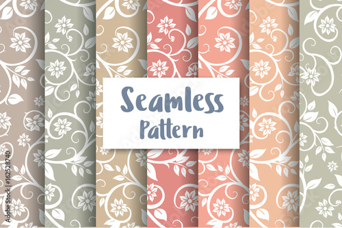 Seamless floral pattern repeating tiles backdrop background