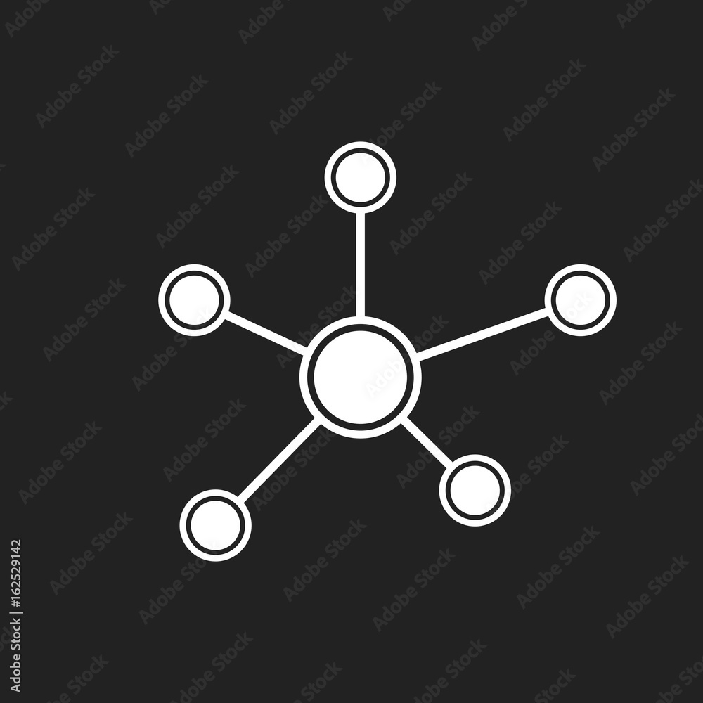 Social network, molecule, dna icon in flat style. Vector illustration. Social network, molecule, dna icon in flat style. Vector illustration.