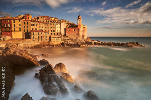 Fototapeta Naklejka Na Ścianę i Meble -  sunset in Tellaro, Liguria, Italy