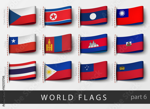Vector set of flag labels