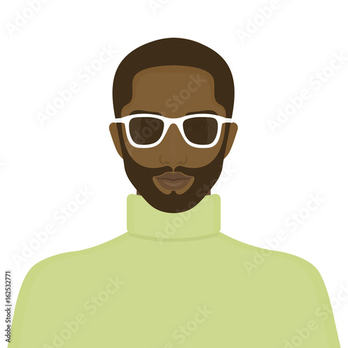 Portrait of an African man. The face of a guy. Avatar for the Internet. Vector illustration