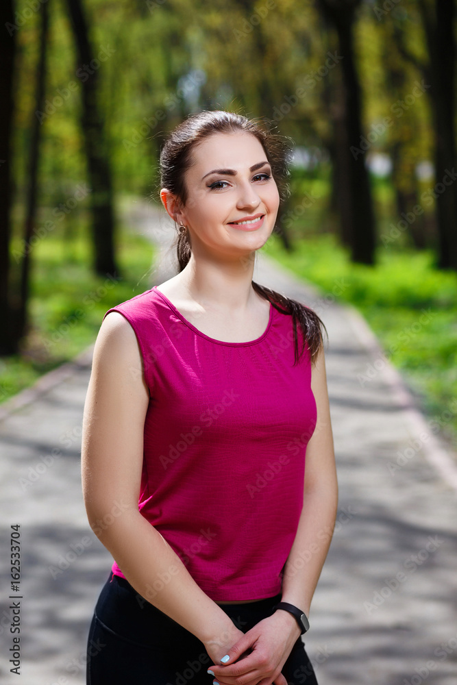 portrait of yong fit woman in the park portrait of yong fit woman in the park