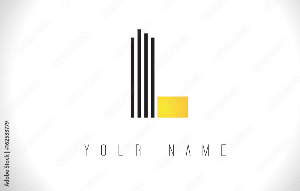 L Black Lines Letter Logo. Creative Line Letters Vector Template.