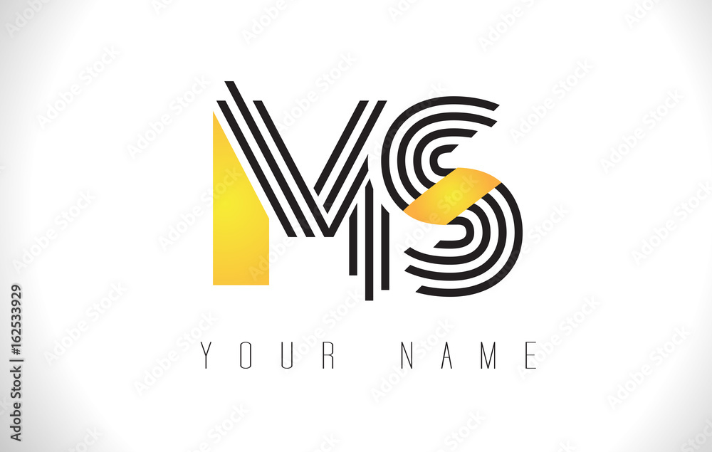 MS Black Lines Letter Logo. Creative Line Letters Vector Template. MS Black Lines Letter Logo. Creative Line Letters Vector Template.