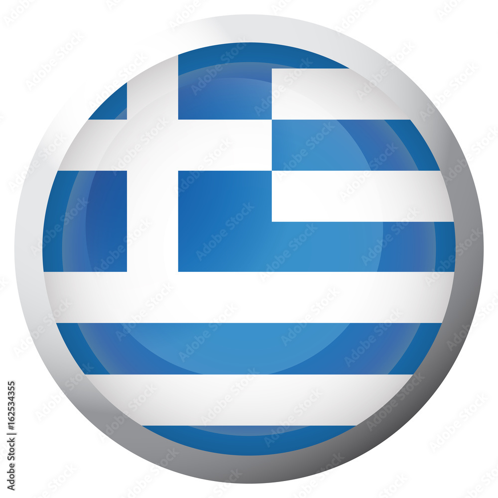 Isolated flag of Greece on a button, Vector illustration Isolated flag of Greece on a button, Vector illustration