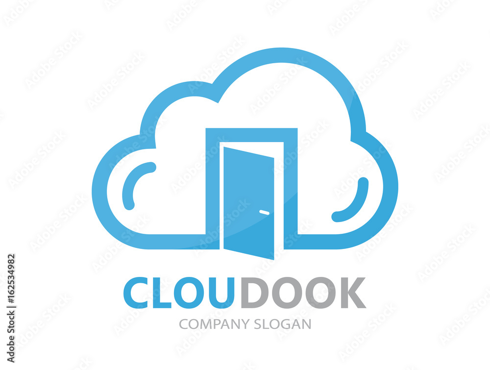 cloud and door logo concept cloud and door logo concept