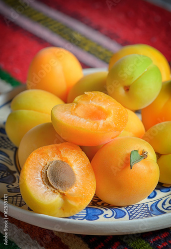 Ripe apricots fruits