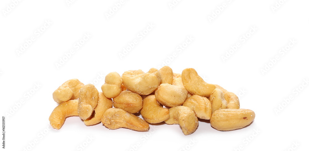 Unshelled roasted and salted cashew nuts isolated on white background
Unshelled roasted and salted cashew nuts isolated on white background