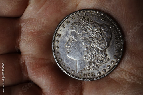 the old silver American dollar of 1878