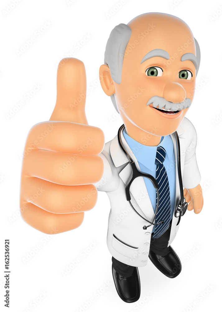 3D Doctor with thumb up 3D Doctor with thumb up