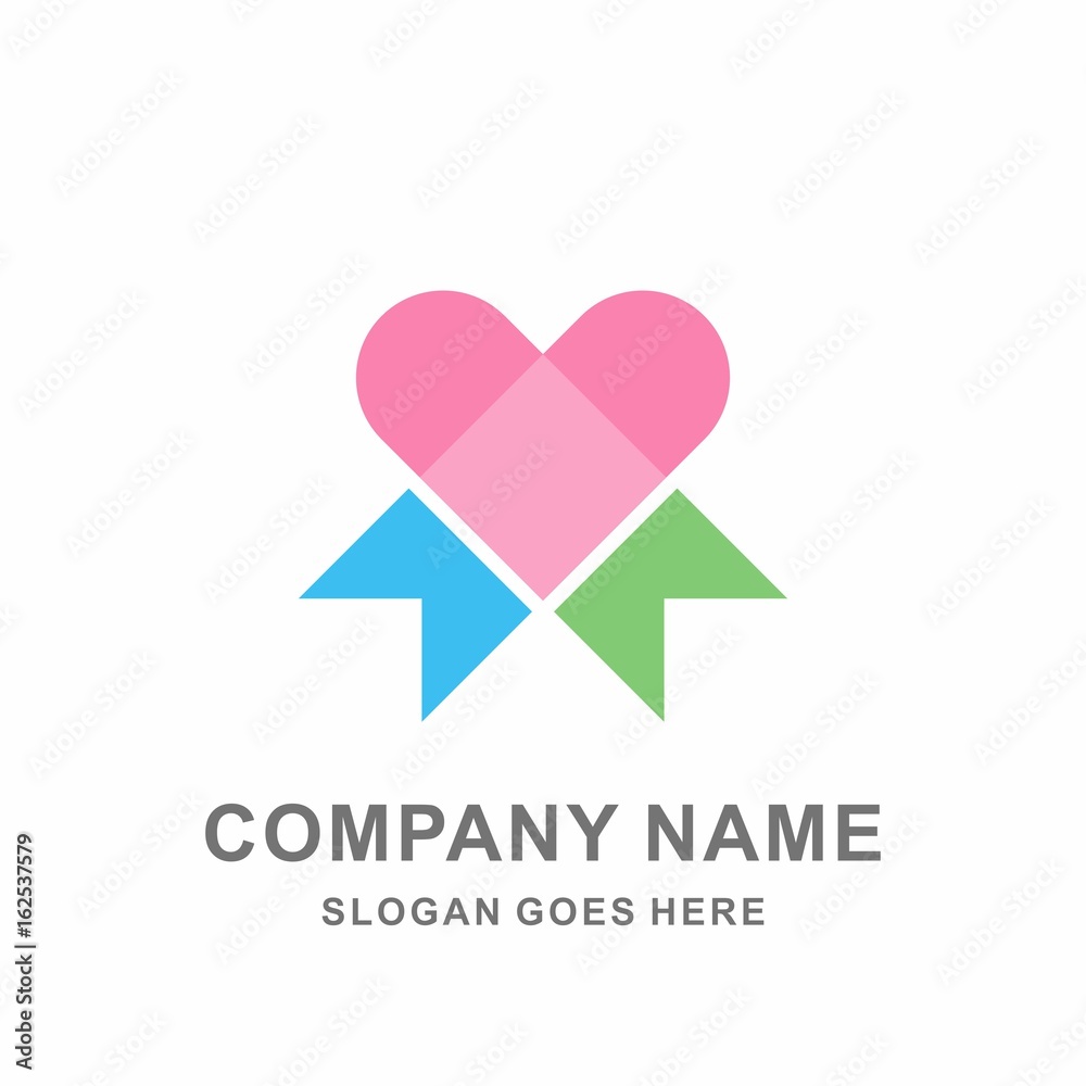 Heart Love Clover Cross Medical Pharmacy Safety Care Hospital Clinic Business Company Stock Vector Logo Design Template 